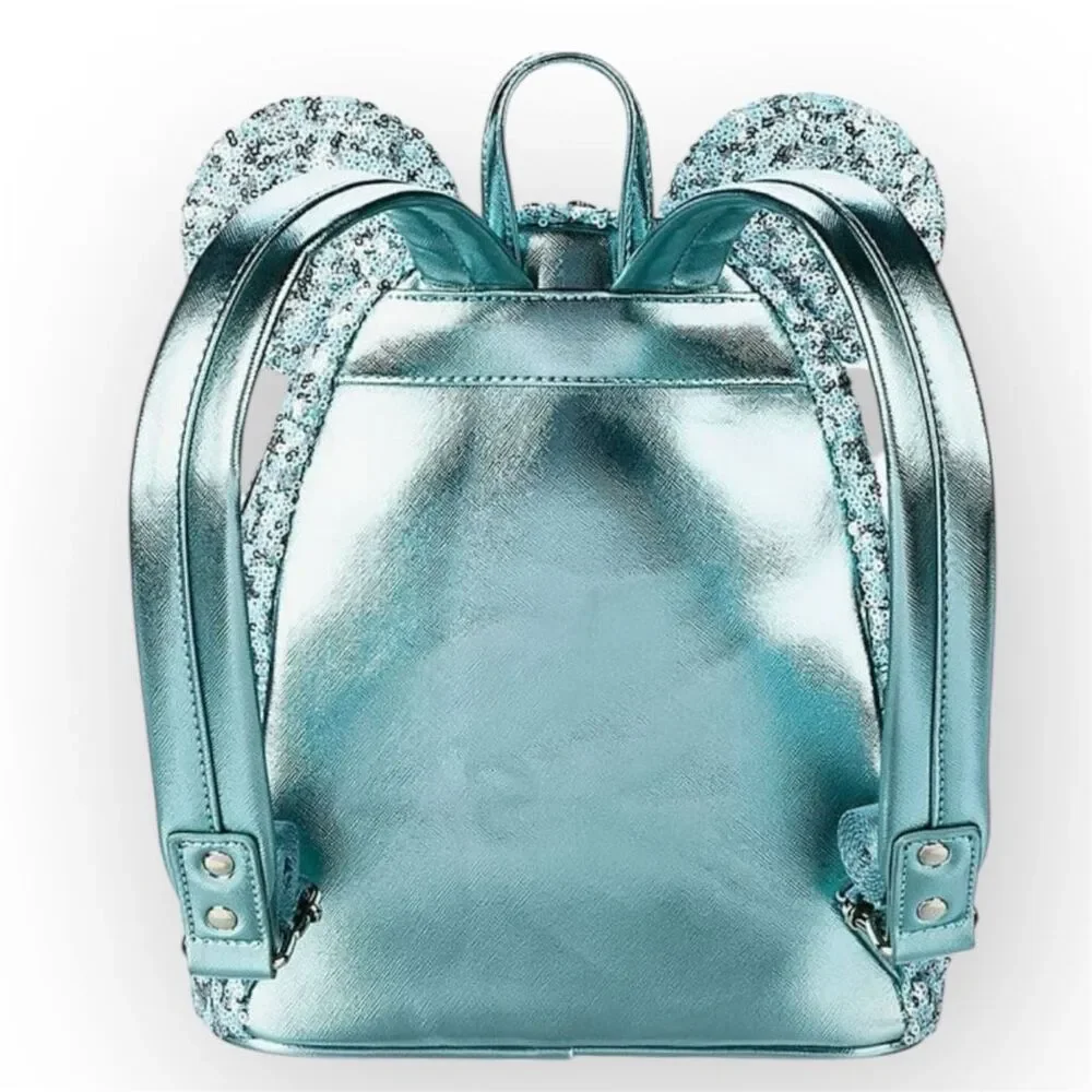 Loungefly Disney Parks Arendelle Aqua Frozen Minnie Ears Backpack Rare Retired
